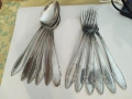6 бр. лъжици и 6 бр. вилици 1977г., снимка 1