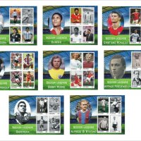 Чисти блокове Спорт Футболни легенди 2022 Тонго, снимка 1 - Филателия - 37391124