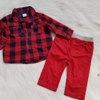 Червен панталон early days 3-6 месеца, снимка 2 - Комплекти за бебе - 29781725