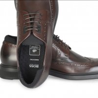  кожени луксозни бизнес обувки BOSS Hugo Derby  номер 42,5-43, снимка 4 - Официални обувки - 37146636