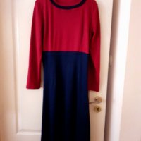 Прекрасна, стилна , дълга рокля в червено и синьо, снимка 6 - Рокли - 32025121