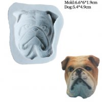 Боксер голяма глава куче силиконов молд форма за украса торта с фондан шоколад гипс, снимка 1 - Форми - 29276059