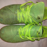 Adidas Мъжки футболни обувки за закрито Nemeziz зелени (сигнално зелени)/черни/сини (Team Roya, снимка 2 - Детски маратонки - 39042372