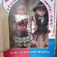 Кукла Lidova Tvorba ,двойка-момиче и момче ,в национални дрехи ,височина 30 см. Чехословакия., снимка 2 - Кукли - 44554151