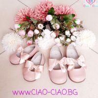 №19-№26, Розови официални обувки за момиче - Балеринки с розова панделка BUBBLE KIDS, снимка 1 - Бебешки обувки - 37387038