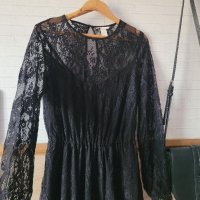 Черна рокля с дантела H&M , снимка 8 - Рокли - 44247087
