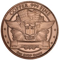 1 oz Buffalo 999 Copper round, снимка 2 - Нумизматика и бонистика - 44351408