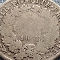 Сребърна монета 1 франк 1872г. Париж Франция 36486, снимка 8 - Нумизматика и бонистика - 42903633