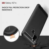 Samsung Galaxy A21S - Удароустойчив Кейс Гръб CARBON, снимка 5 - Калъфи, кейсове - 29206317