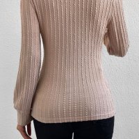 Дамска блуза в бежово с дълъг ръкав, снимка 8 - Блузи с дълъг ръкав и пуловери - 42847671