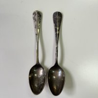 Стари посребрени лъжички за чай №1649, снимка 1 - Антикварни и старинни предмети - 35278204