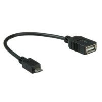 Кабел USB-A към Micro USB-B 2.0 Roline 11.99.8311 Черен USB-A to Micro USB-B M/M OTG, снимка 2 - USB кабели - 31294022