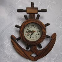 Стенен часовник дърво котва морски