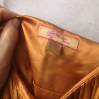 Официална Рокля цвят тиква, естествена коприна, М, снимка 2 - Рокли - 42473384