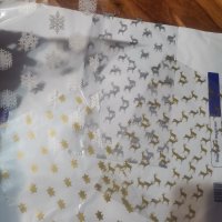 10 бр големи Коледни опаковъчни пликчета торбички снежинки елени за дребни сладки или др., снимка 1 - Други - 30878576