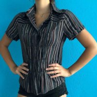 Дамска карирана риза с къс ръкав в размер S, снимка 3 - Ризи - 19569244