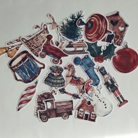 Дизайнерски скрапбук стикери Christmas toys 22 бр - V098, снимка 2 - Други - 42480162