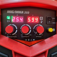 ПРОМОЦИЯ! Електрожен + Телоподаващо MIG-MMA -250 Ампера МАX PROFESSIONAL- Телоподаващ Апарат, снимка 2 - Други машини и части - 40339103