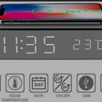 Цифров будилник,зарядно,LEDдисплей за iPhone X/XS/XR, iPhone 8, Galaxy S8/S7/S6 и други, снимка 5 - Apple iPhone - 44803117