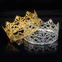 Сребриста Златиста корона тиара за декорация украса на торта , снимка 1 - Други - 44269960