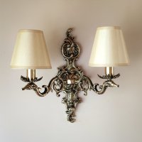 Луксозен аплик за стена-бароков старинен,винтидж,осветтително тяло,лампа, снимка 18 - Лампи за стена - 39550073