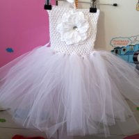 Бяла детска рокля туту модел 1-3години, снимка 2 - Детски рокли и поли - 38783905