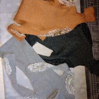 Дамско поло с дантела  и ламе , снимка 9 - Блузи с дълъг ръкав и пуловери - 34520379