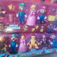 Светещи Големи 6 бр Супер Марио Super Mario пластмасови фигурки PVC за игра и украса торта топер, снимка 2 - Фигурки - 24697673