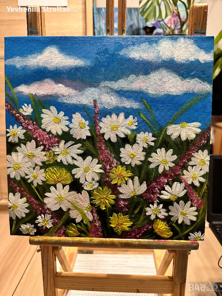 Картина маслом РОМАШКИ , снимка 1