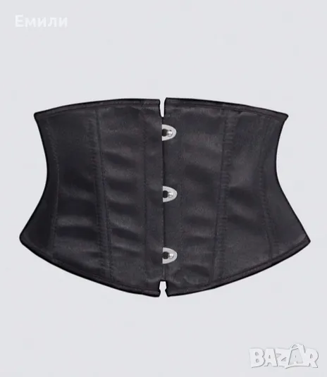Дамски сатенен корсет за талия в черен цвят р-р M , снимка 1