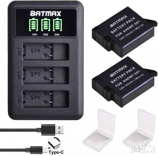 Зарядно за батерия за екшън камера GoPro Hero 8, hero 7, hero8 Black, GoPro 5, Hero 6 Akkus, Go Pro , снимка 1