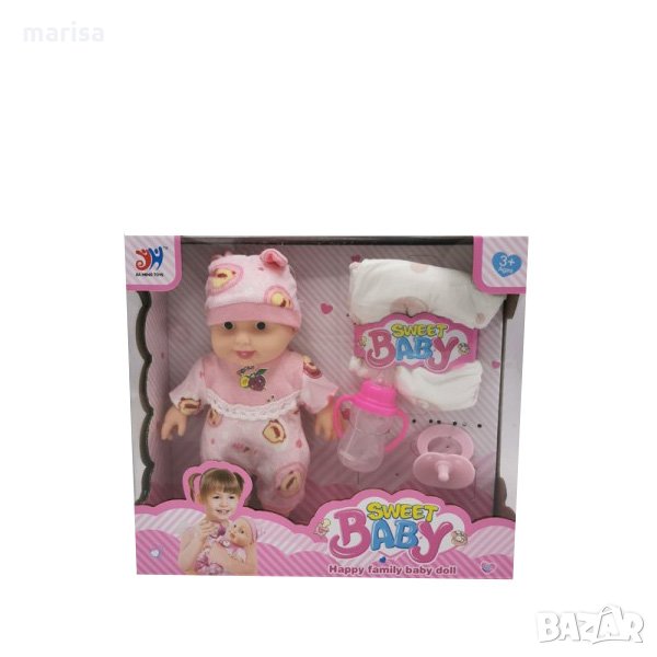 Бебе с памперс и биберон, в кутия 202459, снимка 1