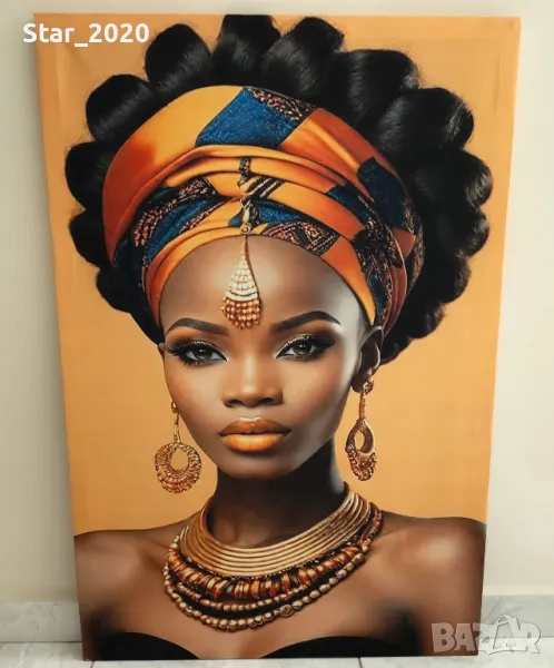 Светеща картина с LED осветление - жената 07, снимка 1