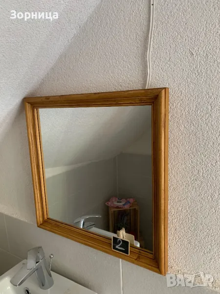 Стенно дървено огледало , снимка 1