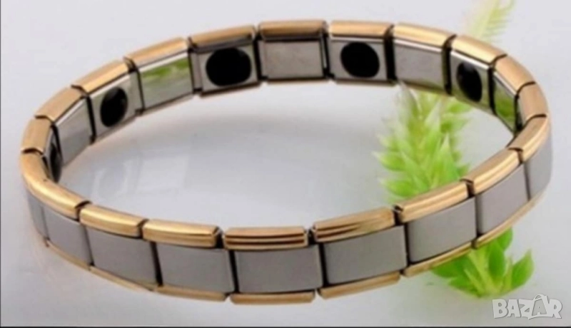 Златиста гривна МЕРКАТОР от титан с германиеви камъни 25 лв., снимка 1