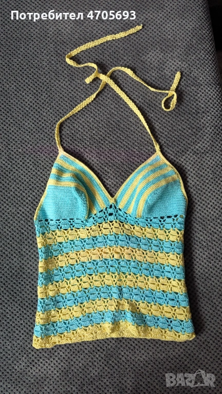 Плетен на една кука топ, снимка 1