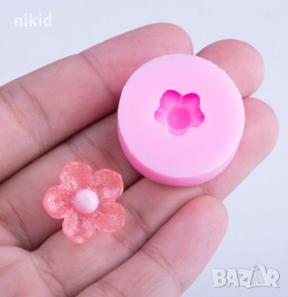 Малко цветче вишнев цвят силиконов молд форма декор украса торта фондан, снимка 1