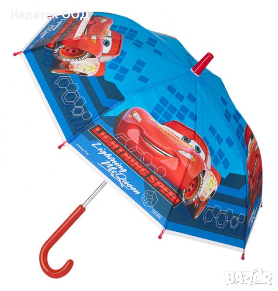 Чадър, Cars, Ръчен, Детски, 60 см, Син/ червен, снимка 1