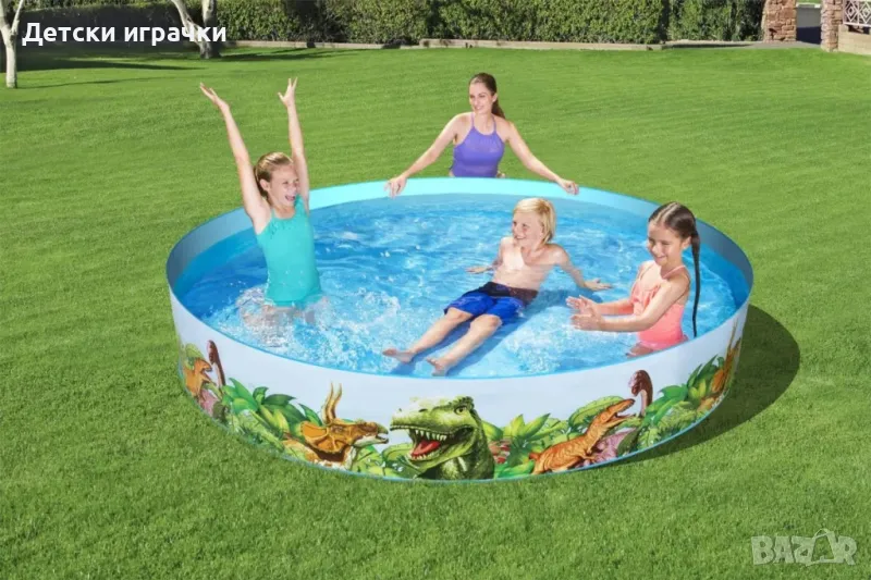 Детски басейн с твърд борд Джурасик, 244 x 46 см, Bestway, динозаври , снимка 1