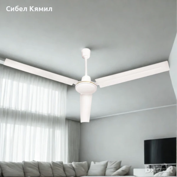 Метален таванен вентилатор Muhler MCD-54056 – 142 см (56"), 60W, с регулатор на стена, снимка 1