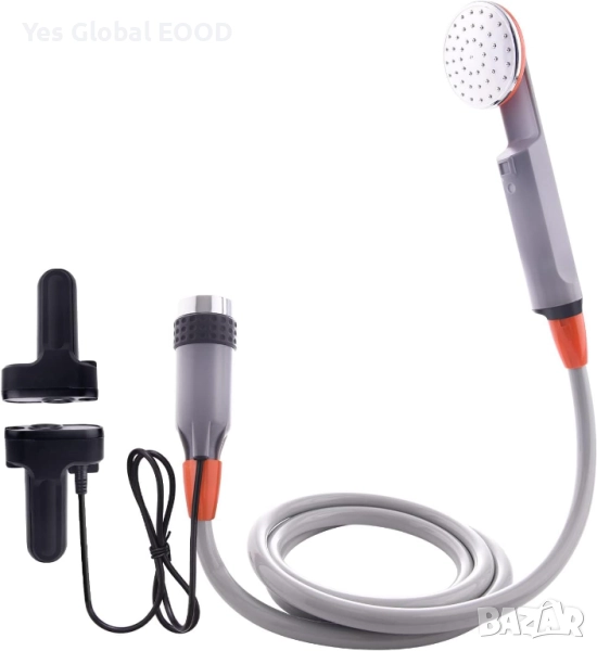 WOLFWILL преносим къмпинг душ с помпа и 2 USB батерии, снимка 1