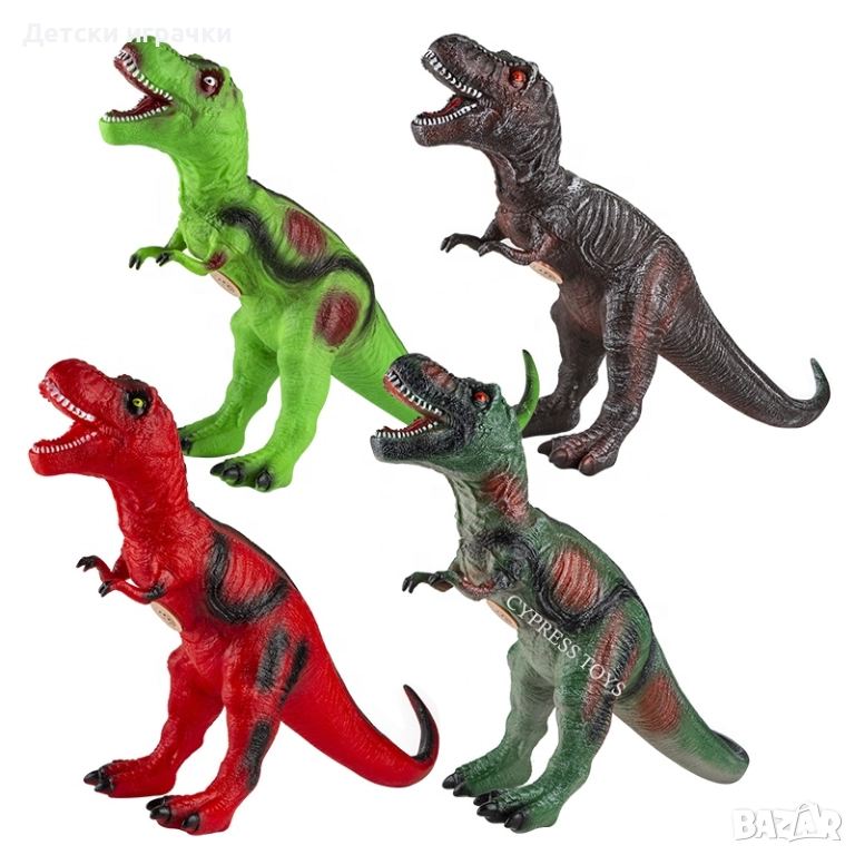 Динозавър музикален гумена играчка 30см, снимка 1