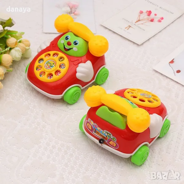 5910 Механична детска играчка телефонче с въженце, снимка 1