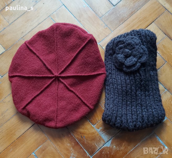 Четири броя / Зимна шапка и плетена лента за глава , снимка 1