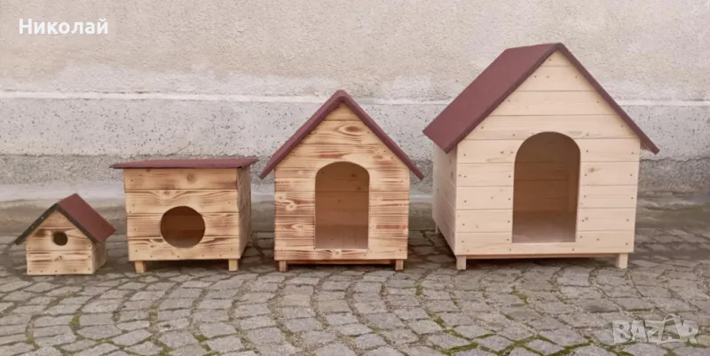 Дървени къщи за котки , кучета , къща за куче от дърво. за малки средни и големи породи кучешка къща, снимка 1