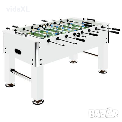 vidaXL Футболна маса джаги, стомана, 60 кг, 140x74,5x87,5 см, бяла(SKU:92501, снимка 1