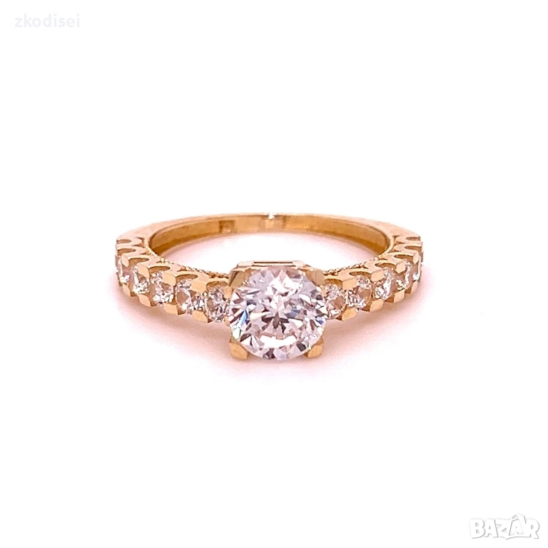 Златен дамски пръстен 3,31гр. размер:55 14кр. проба:585 модел:34433-1, снимка 1