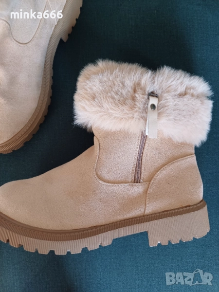 Дамски ботуши с пух., снимка 1