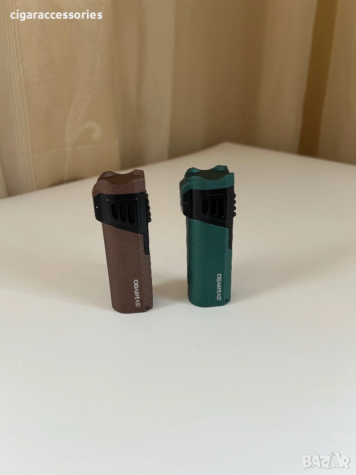 Запалка за пури с 4 турбо пламъка и пънч - 2 цвята, снимка 1