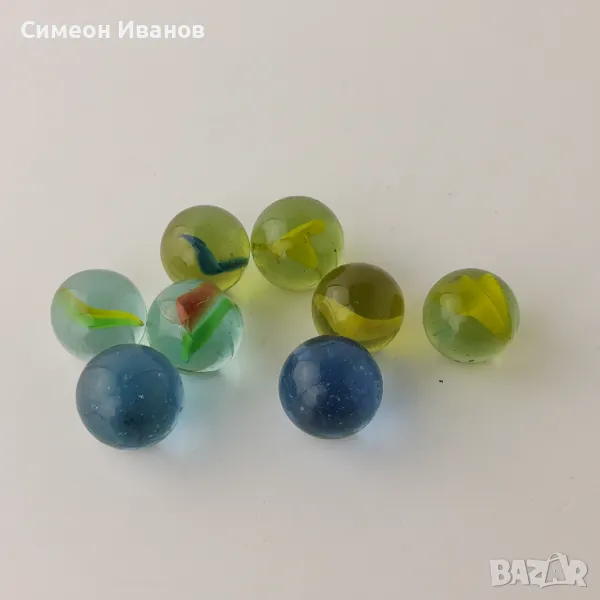 Лот от 8 броя стари стъклени топчета за игра  #5850, снимка 1